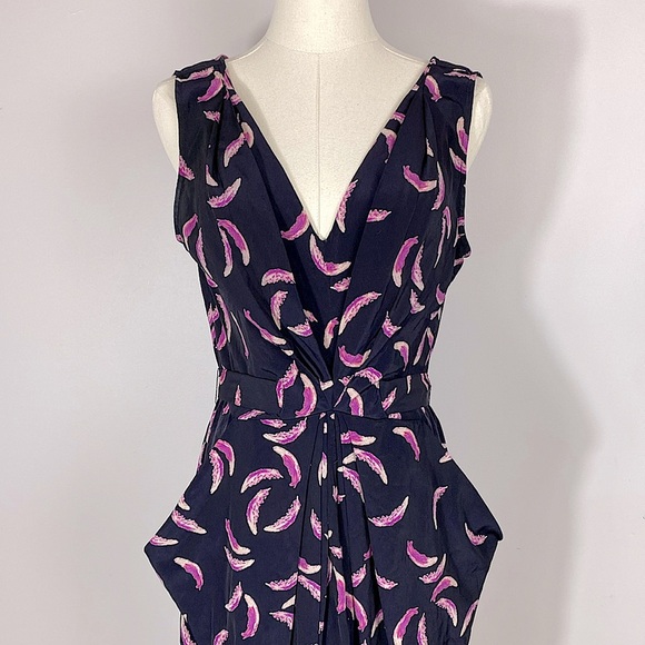 Yoana Baraschi feather dress with front pockets size 6 - Picture 2 of 16